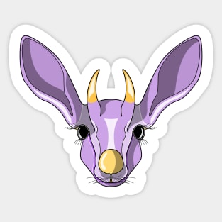 purple baby mountain gazelle face Sticker